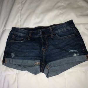Dark wash jean shorts